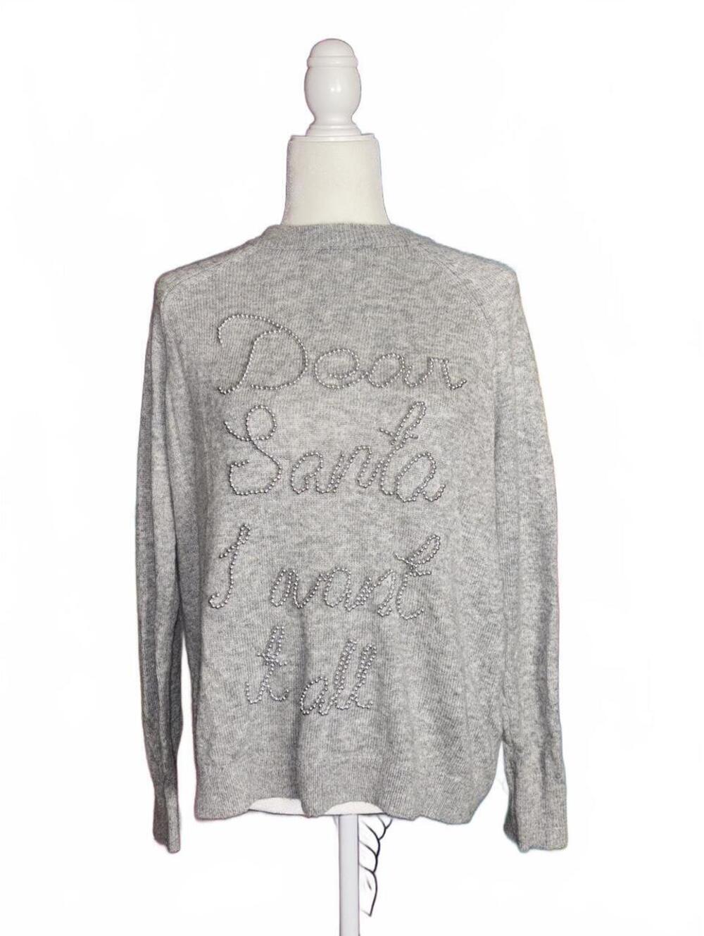 H&M Fine-Knit Grey Christmas Holiday Jumper